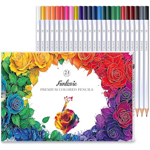 24 Colored Pencils for Adult Coloring Books,Drawing Pencils for sketching & Painting, Soft Core Oil-Based Coloring Pencil Set with Sharpener for Teens, Artists and Beginners - color: 24-Color Gift Pack