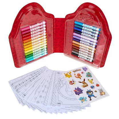 Crayola Pokemon Art Kit for Kids (45pcs), Pokemon Coloring Book Pages & Stickers, Gifts for Kids, DIY Craft Kit for Girls & Boys, Ages 4+ - style: Pikachu