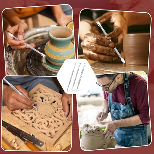 Piriuuo Wax Carving Tools Set, Stainless Steel Clay Sculpting Tools Double-Ended Pottery Carving Tools Wax Modeling Tools Dental Carvers Tools Wax Accessories Modeling Sculpting and Shaping(3 Styles) - size: 3 Style