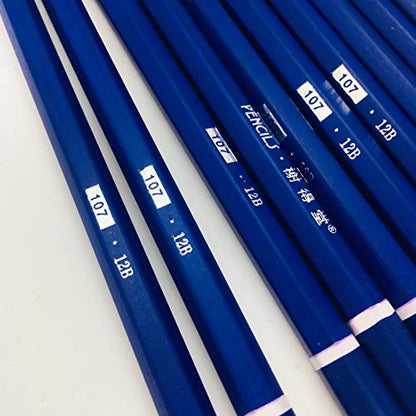 XDT#12B Drawing Pencils 24 Piece Set, Pro Art Graphite Sketching&Shading Supplies, Ideal For Kid Beginner Student Adults Artist - color: 12B 28 Pc Set