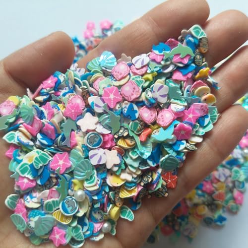 40g Mini Oceans Polymer Slices Adults Nails Slices Art Design Supplies DIY Craft (Oceans) - color: Oceans