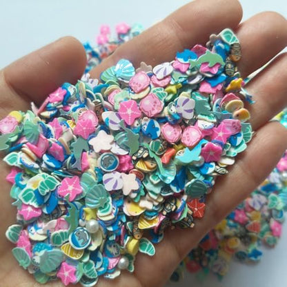 40g Mini Oceans Polymer Slices Adults Nails Slices Art Design Supplies DIY Craft (Oceans) - color: Oceans