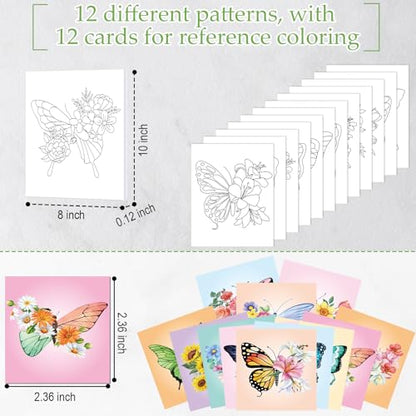 Ctosree 12 Sets Pre Drawn Canvas Kit for Painting Adults Sip and Paint Kit Art Pre Printed Canvas Bulk for Adult Date Night, Art Party & Holiday Gift(Butterfly,8 x 10 in) - size: 8 x 10 in, style: Butterfly