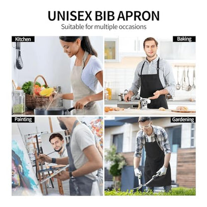 Mountains Waterproof Apron With Pockets For Adults-Adjustable Bib Apron For Cooking, Gardening, Painting,Housework
