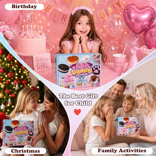 Funewest DIY Taba Squishy Making Kit for Girls 8-12, All-in-one Kit | Squishy Maker with Liquid Silicone & 6 Molds, Make Your Own Squishies, Screen-Free Creative Craft Birthday Gift for Kids