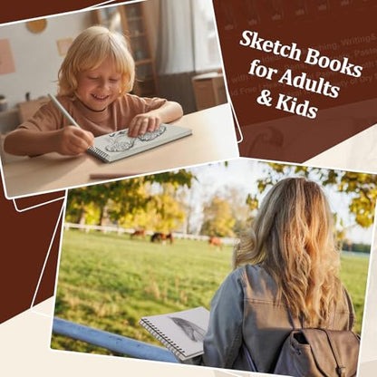 5 Pack Sketch Book 5.5×8.5 inch, Spiral Sketch Pad 300 Sheets Each(68lb/100gsm), Drawing Painting Sketchbook for Kids, Beginners, Artists - color: 5 Pack, size: 5.5" x 8.5"