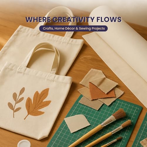 Natural Cotton Canvas Fabric Roll – 63 Inch Wide x 25 Yards Length, 7oz Lightweight Canvas for Bags, Upholstery, Crafts, Home Décor & Sewing Projects - style: SF-07oz-63-25