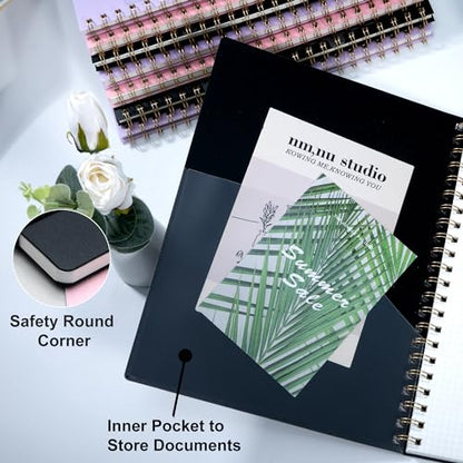 Yoment Graph Paper Notebook Spiral Notebook 8.5 x 11 A4 Large Grid Paper Notebooks, 100 GSM Thick Graph Paper, Plastic Cover Graphing Notebook for Work School Engineering, A4 Black - color: Black, style: E - Graph - A4