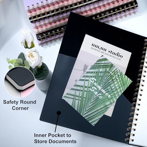 Yoment Spiral Notebook 8.5 x 11 A4 Large Notebooks for Work College Ruled Journaling Notebooks, 100 GSM Paper, Spiral Bound Journal for School Note Taking Writing, A4 Black - color: Black, style: D - Line - A4