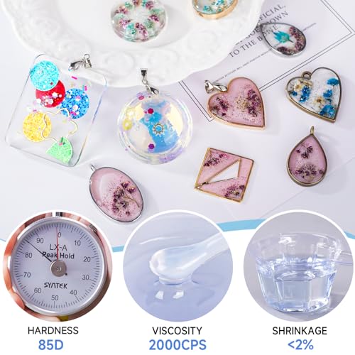 LET'S RESIN UV Resin, 1500g Odorless, Low Shrinkage, Clear Ultraviolet Epoxy Resin with Silicone Measuring Cups, for Jewelry, Molds, Craft Decoration - size: 1500g
