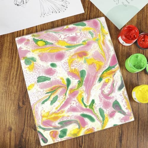 QWORK 12 x 14 Inch Gel Printing Plate 1/4 Thick Reusable Monoprinting Plate for Scrapbooking & Art Journaling – Clear Press Plate for Acrylic Paint, Fabric & Card Making Projects