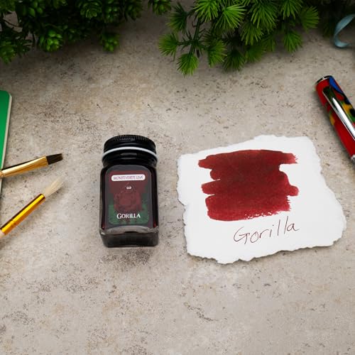 Monteverde Jungle Fountain Pen Ink, 30ml, Gorilla (Red) | Animal-inspired fountain pen ink with bold color, smooth flow, and creative writing personality. - color: Gorilla (Red)