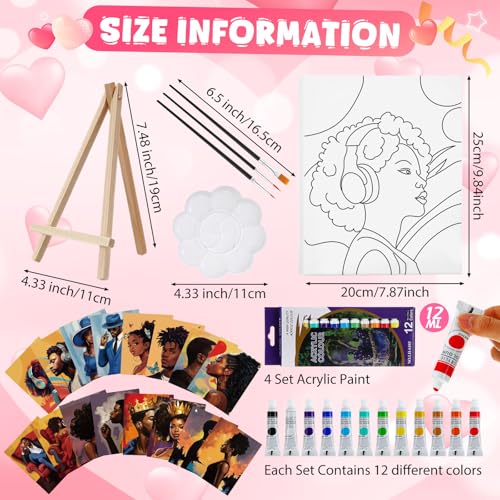 Zhanmai 88 Pcs 8 x 10 Inch Pre Drawn Canvas for Painting Kit Pre Stretched Canvas for Sip and Paint Party Coloring DIY Virtual Party Birthday Gifts Adult's Date Night(Fashion Couples) - style: Fashion Couples