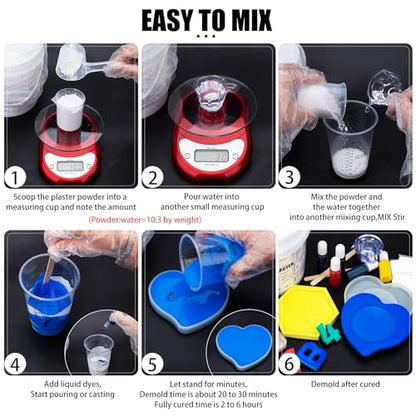 Eco Resin Casting Powder - 50oz / 1400g Fast Cured Plaster Casting Powder for Beginners - 20~30 Minutes Demold, Easy Mixing Water Activated Eco-Friendly Casting Resin for DIY Crafts Making, Home Art - size: 50oz