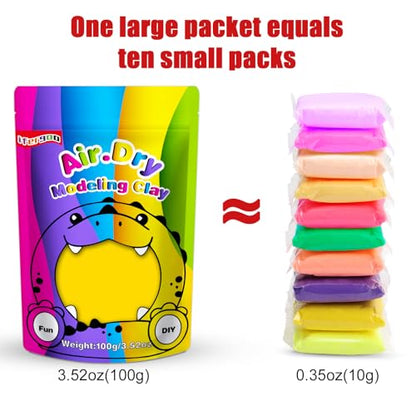 ifergoo Yellow Air Dry Clay, DIY Creative Modeling Clay for Kids, Super Light Magic Foam Clay for Kids Age 3-12, Soft, No-Sticky & Non-Toxic, Molding Clay for School Art & Craft Project (100g/3.5oz) - color: Yellow/100g