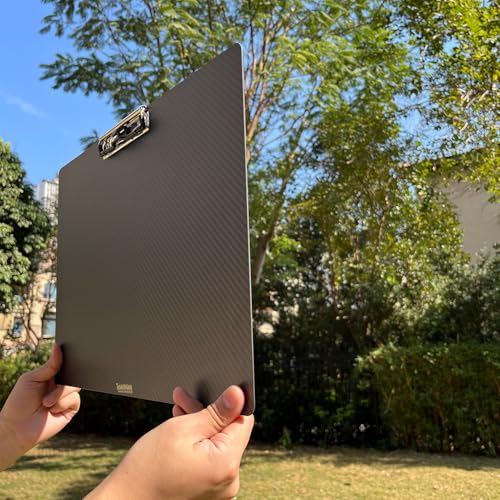 17.6 * 12.6 * 0.06inch 304 Stainless Steel Clip Super Hard&Portable Carbon Fiber Clipboard with Hook&Pen Holder,Strong Low Profile Clip,Dry Carbon Clip Board,Big Writing Board,Ledger A3 8K - color: 304 Stainless Steel Clip, size: 17.6*12.6*0.06inch+1Clip