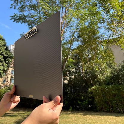 17.6 * 12.6 * 0.06inch 304 Stainless Steel Clip Super Hard&Portable Carbon Fiber Clipboard with Hook&Pen Holder,Strong Low Profile Clip,Dry Carbon Clip Board,Big Writing Board,Ledger A3 8K - color: 304 Stainless Steel Clip, size: 17.6*12.6*0.06inch+1Clip