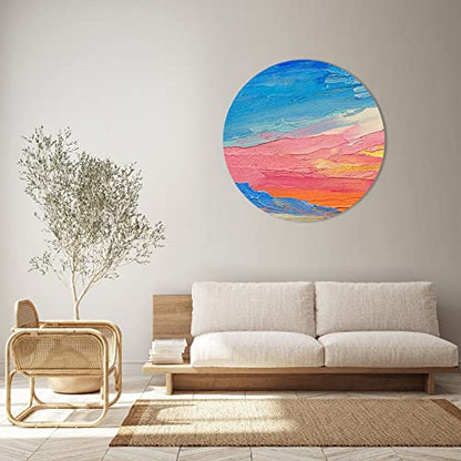 PATIKIL Paint Canvases Panel for Painting, 2 Pack 4x4 Inch Round Wood Frame Stretched Blank Art Board Panels for Acrylic, Oil, Tempera Painting, White - size: 4x4 Inch
