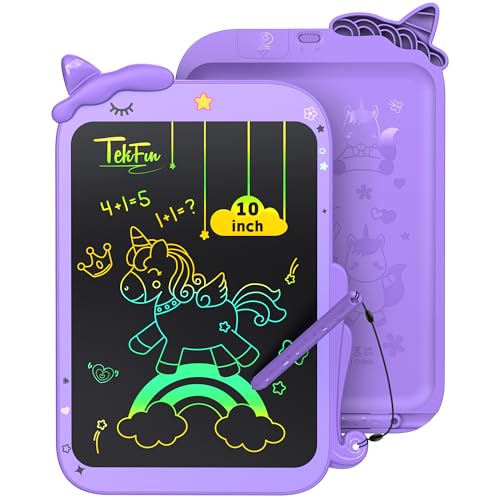TEKFUN Toddler Boy Toys, LCD Writing Tablet for Kids, Doodle Board Dinosaur Toys, Travel Essentials Toy for 3 4 5 6 7 Year Old Boys Girls, Easter Birthday Christmas Gift (10inch Purple) - color: Purple, size: 10in