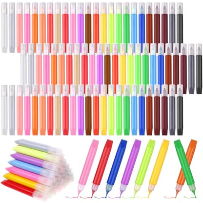 72Pcs Suncatcher Paint Pens 10mL Premium Extra Fine Point Acrylic Paint Marker Pens DIY Stained Glass Window Art Paint Pen Stained Glass Paint Suncatcher Paint