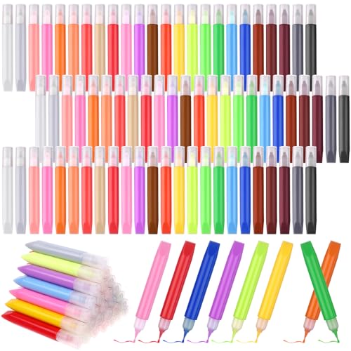72Pcs Suncatcher Paint Pens 10mL Premium Extra Fine Point Acrylic Paint Marker Pens DIY Stained Glass Window Art Paint Pen Stained Glass Paint Suncatcher Paint
