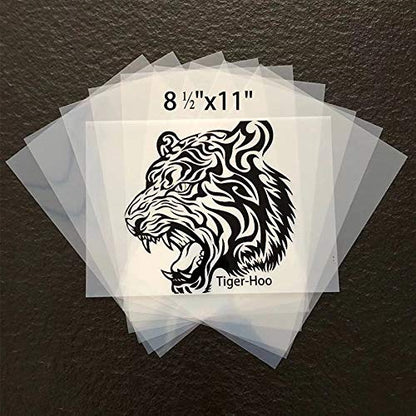 8 ½"x11" Screen Printing Film 50 Sheets Waterproof Inkjet Transparent Film for Water-based Pigment and Dye Inkjet Printers