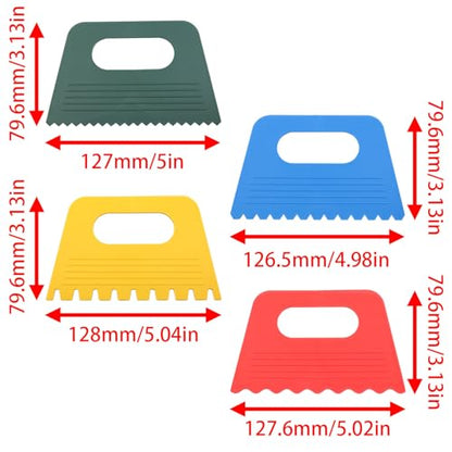 7PCS Color Paint Scraper Set Plastic Paint Scraper Tool Oil Painting Palette Knife Art Paint Tool Cream Scraper (Colour mixture)
