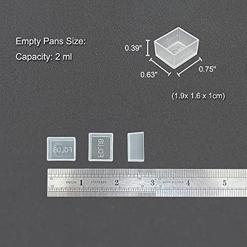 FCLUB Watercolor Palette, 48 Wells and 3 Mixing Areas - Empty Half Pans Watercolor Palette with Lid, Folding Paint Tray - style: Tin with 48 Transparent Half Pans