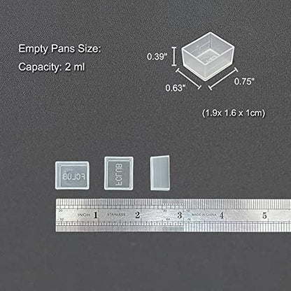 FCLUB Watercolor Palette, 48 Wells and 3 Mixing Areas - Empty Half Pans Watercolor Palette with Lid, Folding Paint Tray - style: Tin with 48 Transparent Half Pans