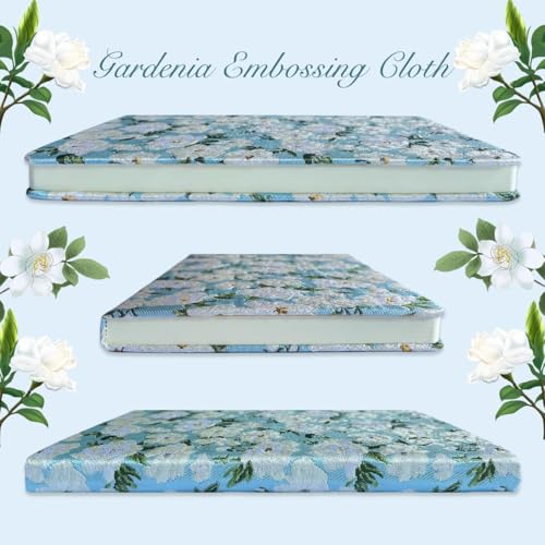 Art Creation Sketchbook, Cute Sketch Notebook, Drawing Journal, A5, Blank Pages, Unlined Paper, Hardcover, Lay Flat, Pretty Sketch Journal for Women, Gardenia - color: Flower Gardenia, style: Minimalist
