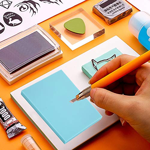 Blue Rubber Carving Block for DIY Stamp Making Lightweight Craft Foam with Ideal Artists Hobbyists - color: Sky Blue