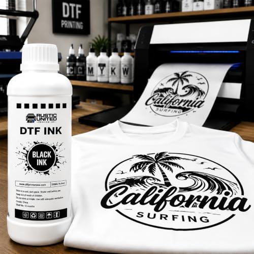 DTF Film Black Ink 500ml - Premium Heat Transfer Direct to Film Ink for DTF Printer L1800 XP600 I3200 ET-8550 XP15000 R1390 ET-4800 ET-2800 L800 - color: Black, size: 500ml