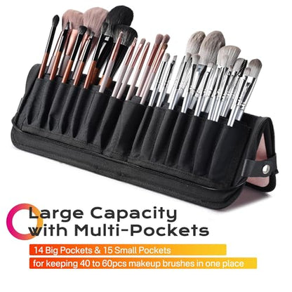 BYOOTIQUE Makeup Brush Holder Bag Foldable Cosmetic Case ForgetMeNot Pink Artist - color: ForgetMeNot Pink