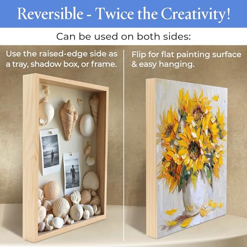 Woodpeckers Wood Canvas 10 x 20 x 1-1/2-inch, Pack of 4 Cradled Panels for Wall Art Sets - size: 10 x 20 x 1-1/2 inch