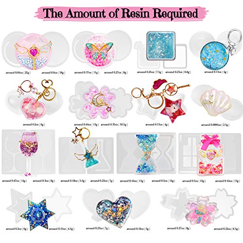 Funshowcase Resin Shaker Silicone Molds Pack Jewelry Supplies 132 Kits