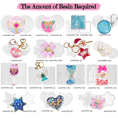Funshowcase Resin Shaker Silicone Molds Pack Jewelry Supplies 132 Kits