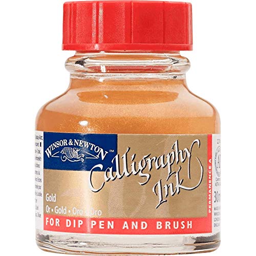 Winsor & Newton Calligraphy Ink, 30ml (1-oz) Bottle, Gold - color: Gold, size: 1 fl oz