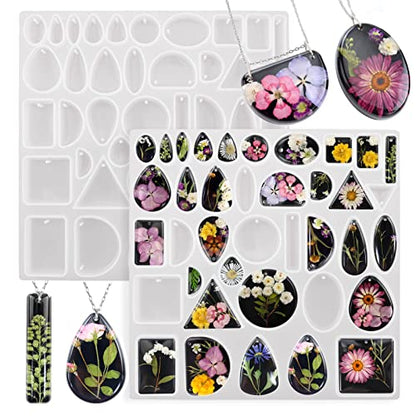 2Pcs Resin Jewelry Molds, Jewelry Pendant Mold for Epoxy Casting, Silicone Resin Molds, Pendant Earrings Necklace Keychain Mould for DIY Jewelry Craft Making - color: 2x Pendant