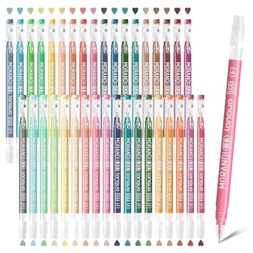 Gel Pens For Coloring, 36 Pack Colored Pens for Black Paper & White Paper, 0.6MM Fine Point Pens for Coloring, Writing, Drawing, Journaling, Note Taking, Office, Home - color: 36PCS-Macaron+Vintage+Classic+Morandi