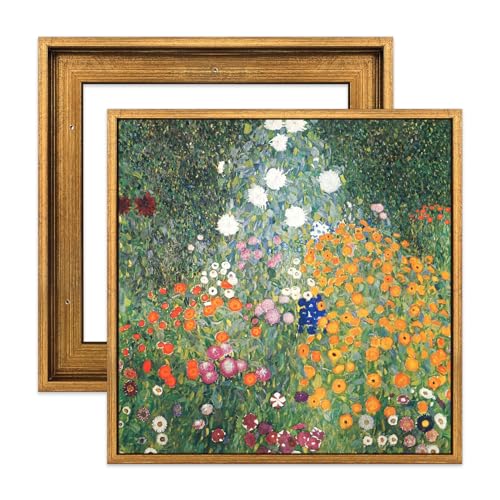 6x6 Floater Frame for 0.6-0.8” Deep Stretched Canvas Paintings, 2 Pack Square Canvas Frame for Art Prints, Floating frame for Oil Painting Paint by Numbers Living Room Decor (Gold) - color: Vintage Gold, size: 6x6"