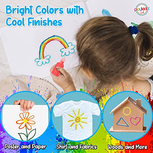 Puff Paint, 6 Pack 3-D Fabric Paint, Neon Colors, Permanent Non-toxic and Washable Paint Set for Kids, Ages 3+ - size: 6 Count (Pack of 1)