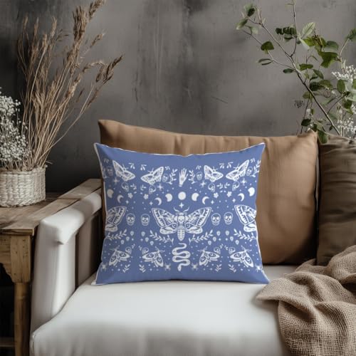 2 Sheets Butterfly Skull Silkscreen Stencil, Insects Moon Moth Snake Painting Stencils Templates Reusable Self-Adhesive Silk Screen Printing for Wall Border Wood Fabric Home Halloween Decor - style: Moth