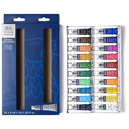 Winsor & Newton Cotman Watercolor Paint Set, 20 Colors, 5ml (0.17-oz) Tubes - style: 20 Tube Set 5ml