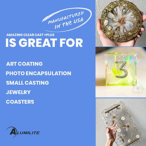 Alumilite Amazing Clear Cast Plus (1 Gal) Food Safe High-Gloss Epoxy Resin with UV Resistance, Perfect for Countertops, Coatings, Castings, Jewelry, Art, & DIY Projects Compatible with Dyes & Inks - size: 1 Gal