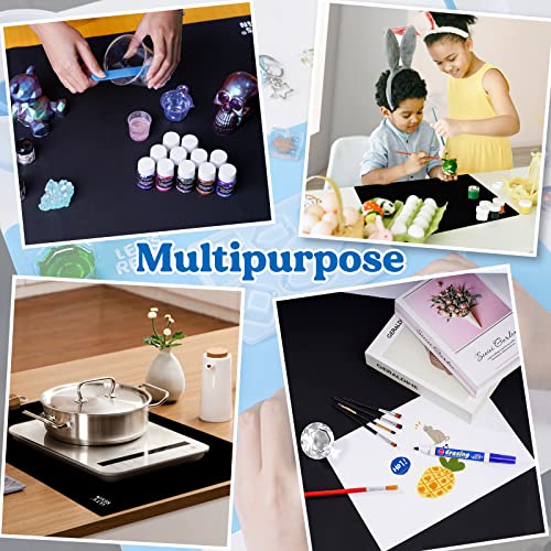 LET'S RESIN Extra Large Silicone Mat for Crafts, 27.7'' x 19.7'' Nonstick & Nonslip Silicone Crafts Mat, Multipurpose Heat-Resistant Table Protector Silicone Sheets for Resin, Liquid, Paint, Clay - size: 27.7'' x 19.7''