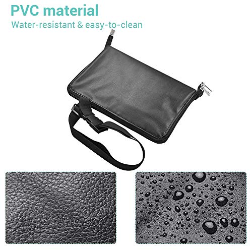 BYOOTIQUE 2in1 Multi Brush Holder Waist Zipper Bag Professional Portable Foldable Cosmetic Makeup Pouch with Belt Strap Artist Storage Organizer - color: Black 2in1