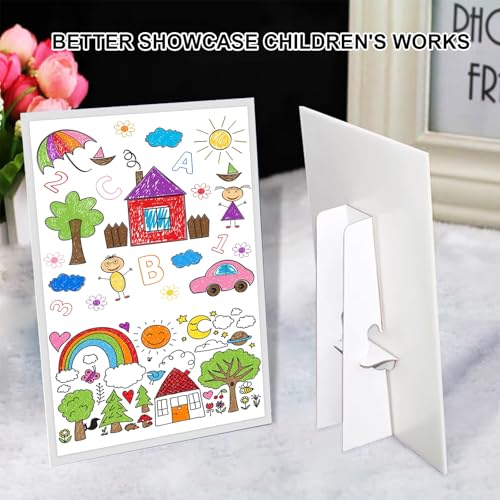 20 Pack Poster Stand Self-Stick Cardboard Easel Backs, Easy and Quick Application, 7.1" White Picture Frame and Art Easel Stand for Craft Projects, Posters, Signs and Photos