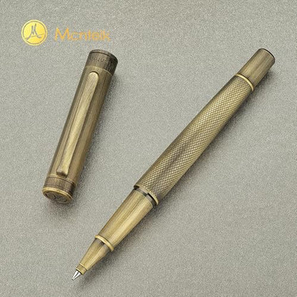 MCNTEIK Bronze Rollerball Pen, Stunning Luxury with Mesh Texture Design、Schmidt Ink Refill, Nice Gift Set for Men & Women, Business, Executive, Office, Writing, Graduation, Nice Fancy Designer Pens - color: Bronze