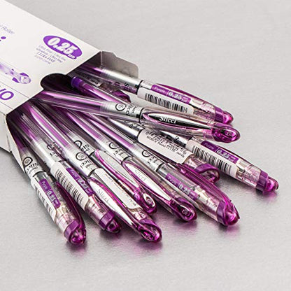 Pentel Arts Slicci 0.25 mm Extra Fine Gel Pen, Violet Ink, Box of 12 (BG202-V) - color: Violet, size: 12 Count (Pack of 1), style: 0.25mm