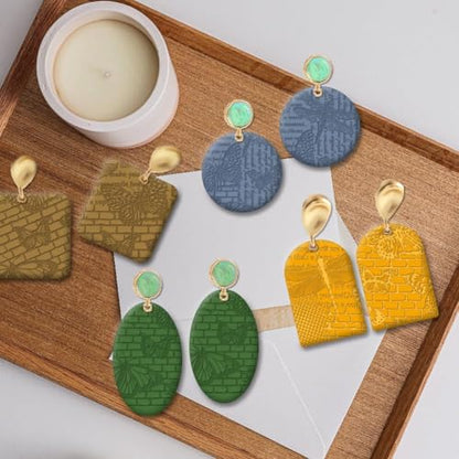 Generic Polymer Clay Texture Sheets Butterfly and Dragonfly Silicone Texture Stamp Rectangular Texture Plates 5.5x5.5 inches Clear